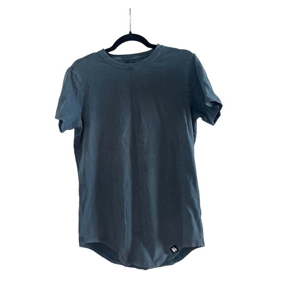 YoungLA Curved Hem Short Sleeve Shirt Men’s Size Small Blue Gym Training Tee - Picture 1 of 4